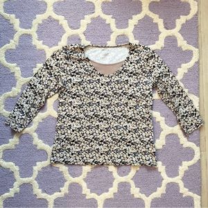 Floral Patterned 3-quarter shirt